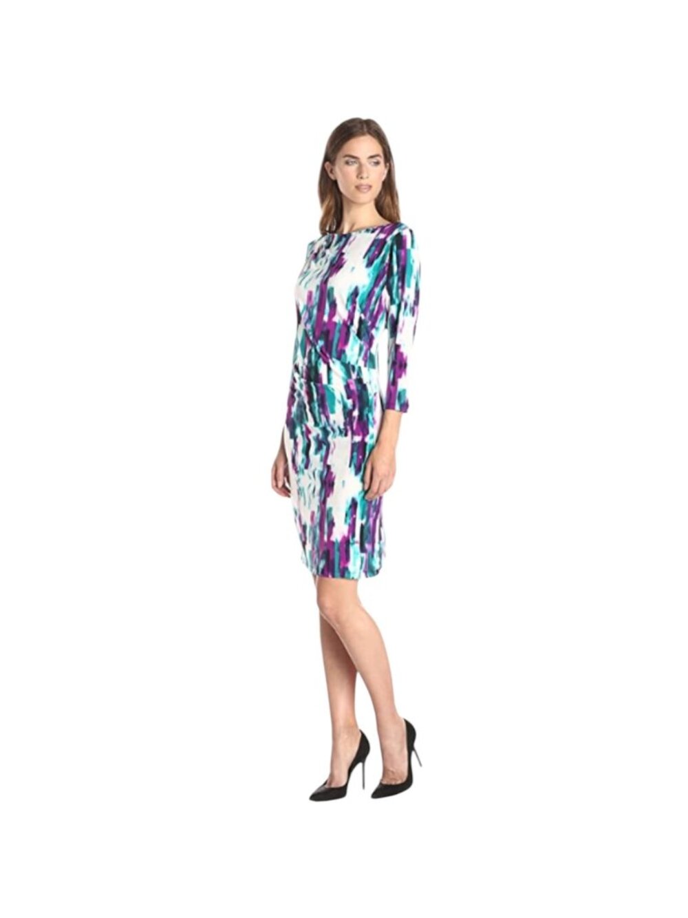 Calvin Klein Women's Multicolor Tie Dye Ruched Sheath Dress, Women's Size S